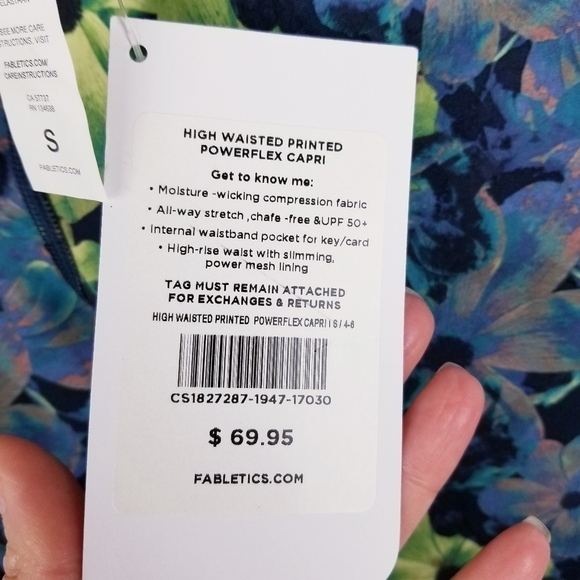 Fabletics High Waisted Floral Powerflex Capri Leggings NWT - Picture 5 of 12